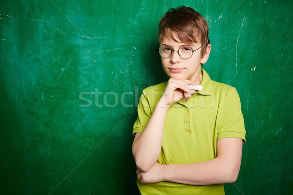 Pense idée portrait cute écolier lunettes Photo stock © pressmaster
