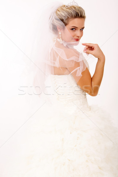 Foto stock: Retrato · bastante · noiva · posando · isolamento · mulher