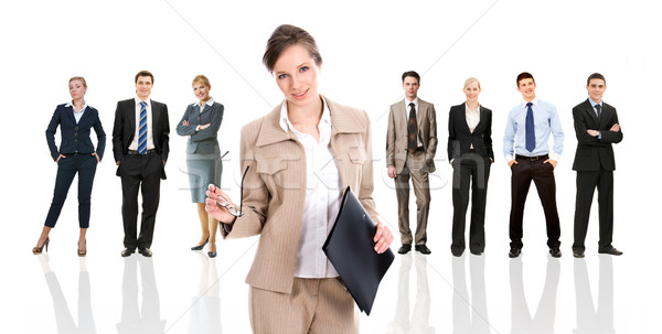 Business leider rij verscheidene zakenlieden verschillend Stockfoto © pressmaster
