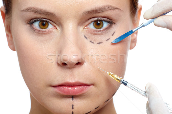 Botox Therapie frischen Frau gezeichnet Gesicht Stock foto © pressmaster