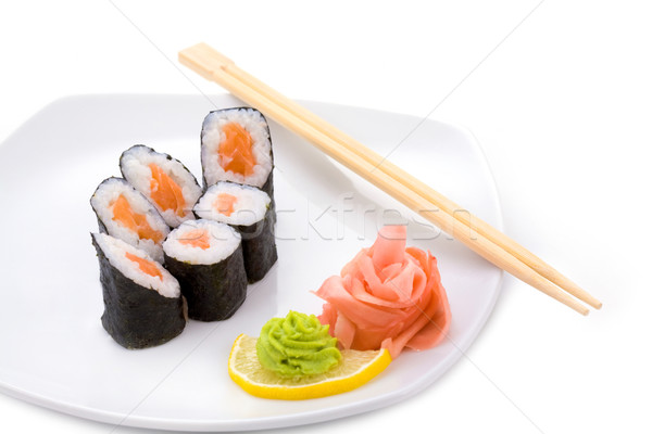 Afbeelding sushi gember wasabi plaat restaurant Stockfoto © pressmaster