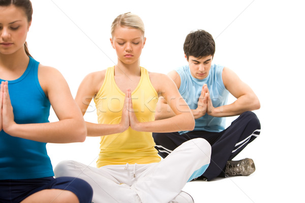 Stok fotoğraf: Dengelemek · fotoğraf · meditasyon · grup · oturma