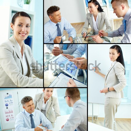 Stockfoto: Zakenlieden · collage · verschillend · business · man · vergadering