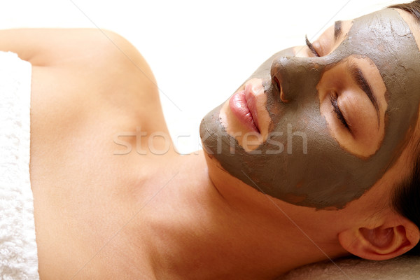 Gesicht entspannt Mädchen Reinigung Verfahren Gesundheit Stock foto © pressmaster