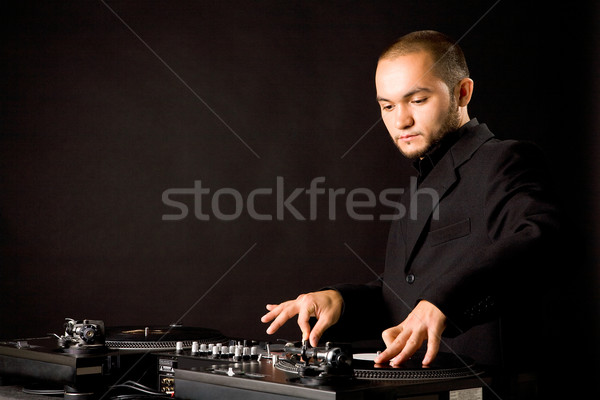 Discotheek portret knappe man handen muziek partij Stockfoto © pressmaster
