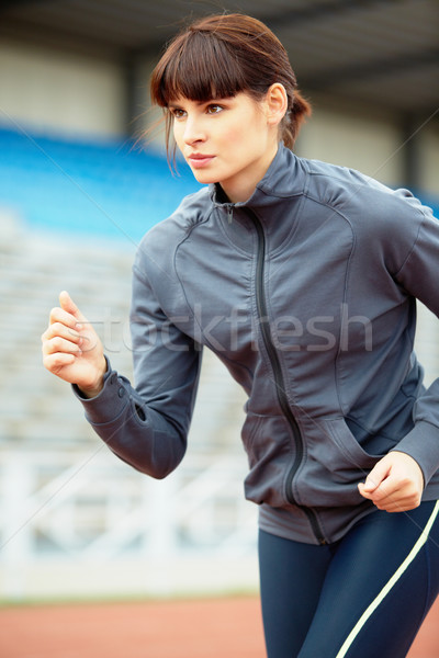 Stock foto: Läufer · Porträt · Mädchen · läuft · Frau · Energie