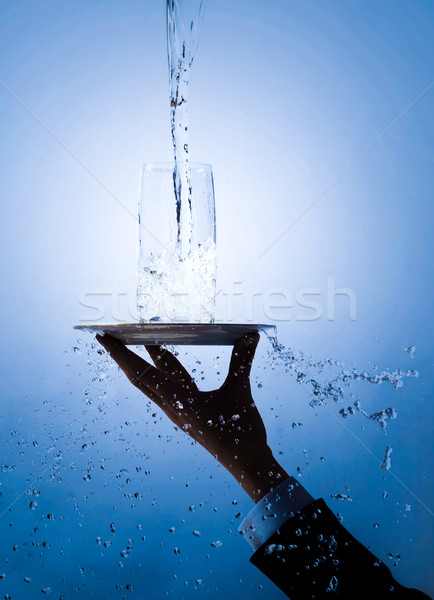 Acqua immagine cameriere vetro sfondo pioggia Foto d'archivio © pressmaster