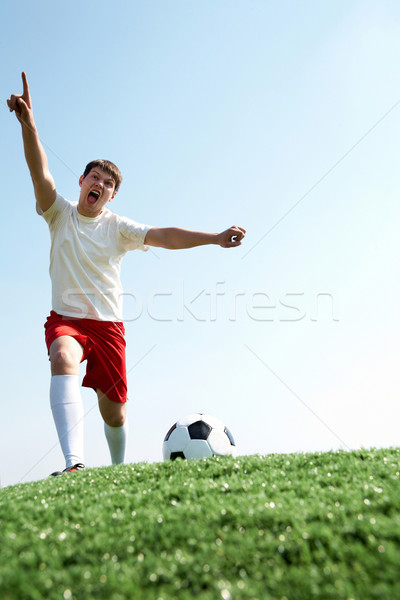 Piłkarz krzyczeć obraz piłkarz piłka nożna Zdjęcia stock © pressmaster