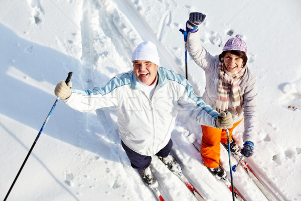 Cheerful skiers Stock photo © pressmaster