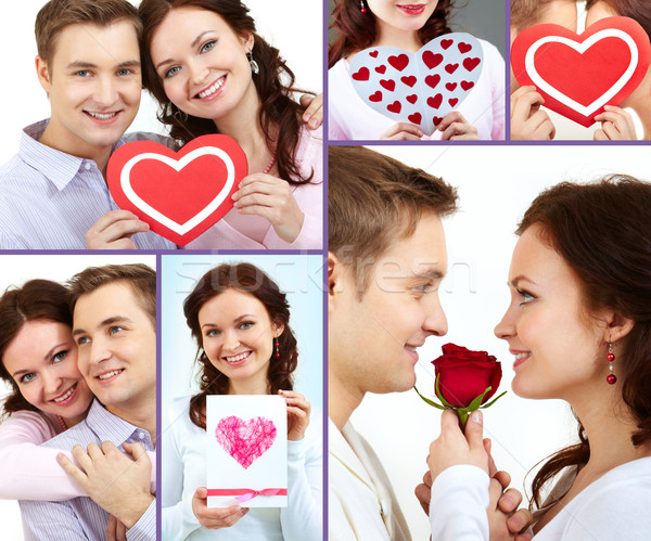 Aşk çift kolaj mutlu insanlar valentine Stok fotoğraf © pressmaster