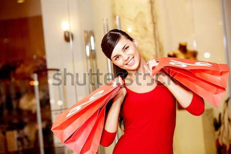 Shopping plaisir portrait fille coloré [[stock_photo]] © pressmaster