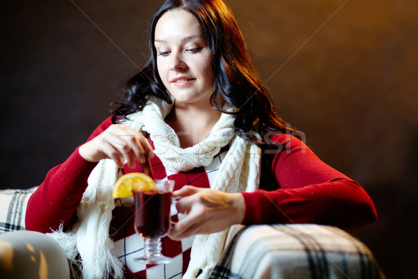Békés idő portré csinos női tart Stock fotó © pressmaster