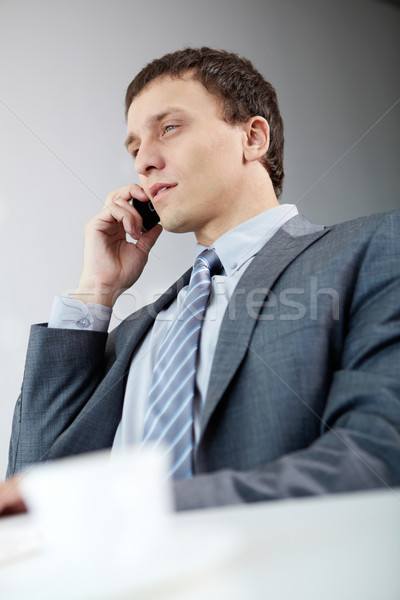 Foto stock: Negócio · chamar · retrato · homem · bonito · chamada · telefone · móvel