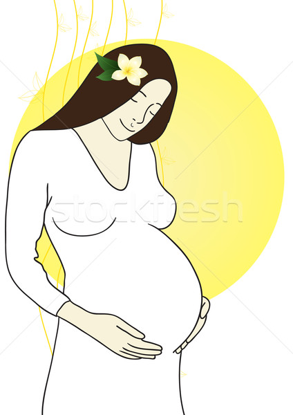 Hamile kadın gelecek bebek göbek kız Stok fotoğraf © pressmaster