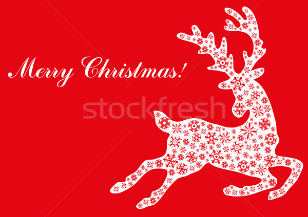 Stock photo: jumping reindeer 