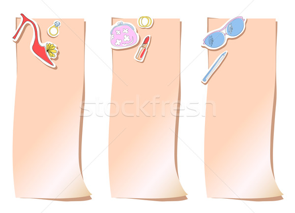 Stock photo: pink stickers 