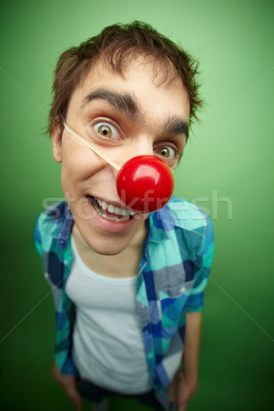 Crazy aussehen mad guy Clown Stock foto © pressmaster