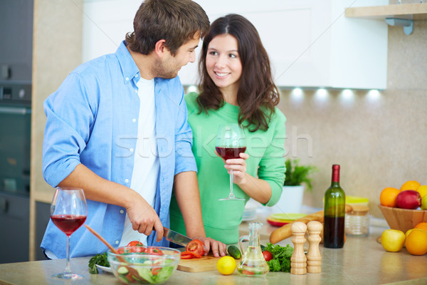 Stock photo: Couple in the kitchen
