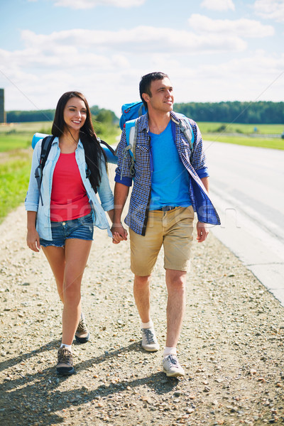 Walking along highway Stock photo © pressmaster