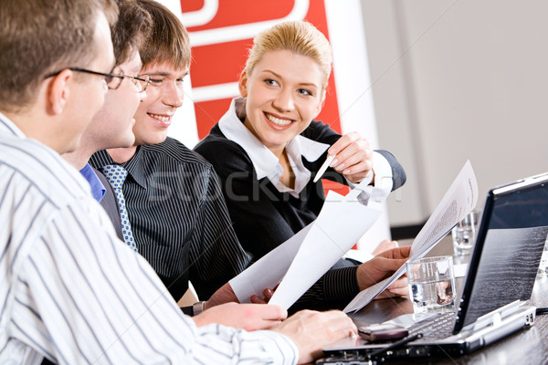 Stockfoto: Teamwerk · portret · zakenlieden · vergadering · business