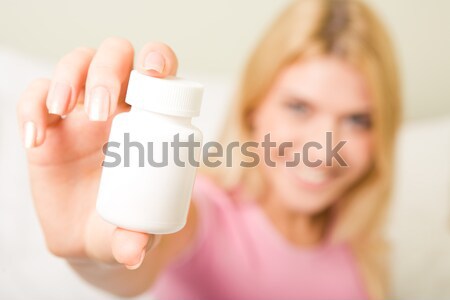 Imagine de stoc: Vitamine · femeie · mână · sănătate