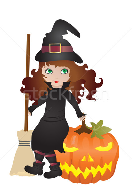 little witch with pumpkin  Stock photo © pressmaster