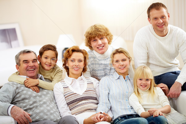 Stock foto: Drei · Generationen · Porträt · Senior · jungen · Paare