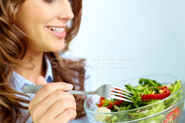 Foto stock: Alimentação · salada · bastante · menina