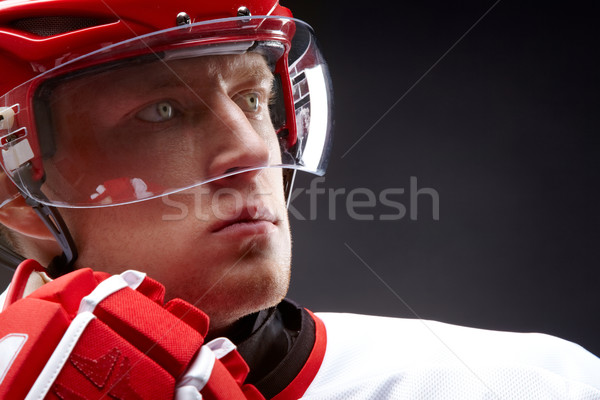 Hockey Mann Porträt Sportler einheitliche schwarz Stock foto © pressmaster