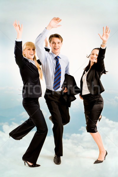 Joyeux gens d'affaires image trois ciel affaires [[stock_photo]] © pressmaster