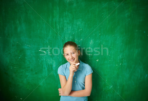 Bastante retrato cute colegiala pieza tiza Foto stock © pressmaster