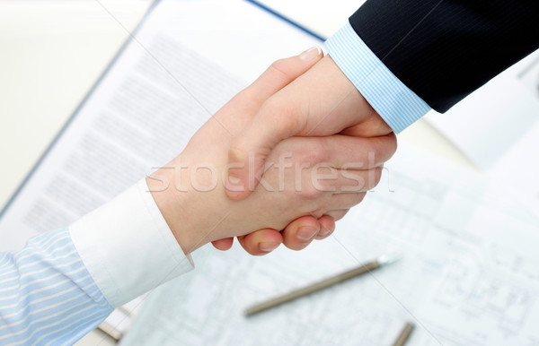 Verhandlungen Foto Handshake Vereinbarung Stock foto © pressmaster