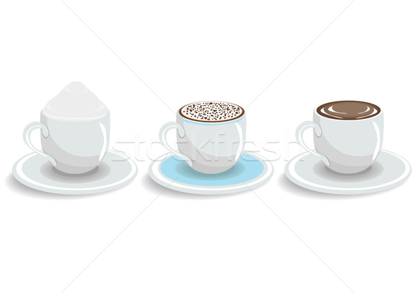 咖啡 三 杯 濃咖啡 奶油 商業照片 © pressmaster