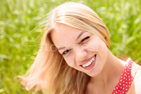 Stock photo: Woman winking 