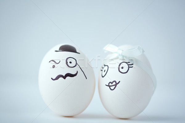 Сток-фото: пару · яйца · два · пасхальных · яиц · стилизованный · Lady