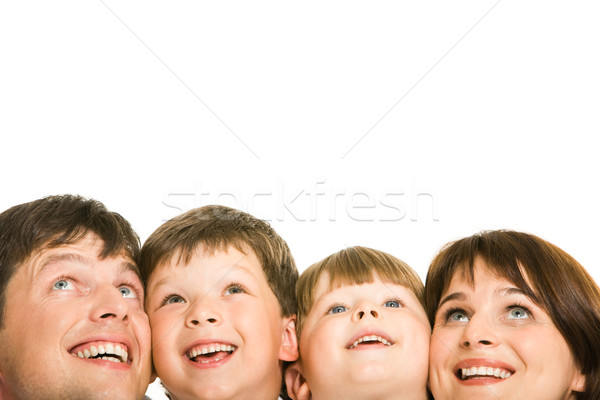 Сток-фото: радости · фото · счастливая · семья · глядя · группа · рот