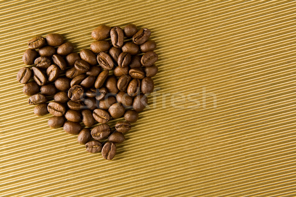 Stok fotoğraf: Kahve · kalp · görüntü · biçim · altın
