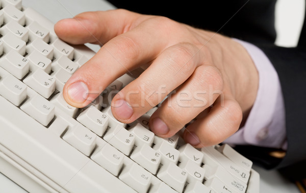 Кнопки изображение человека пальцы клавиатура Сток-фото © pressmaster