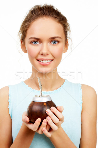 Girl with calabash Stock photo © pressmaster