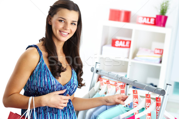 Vêtements département portrait heureux femme [[stock_photo]] © pressmaster