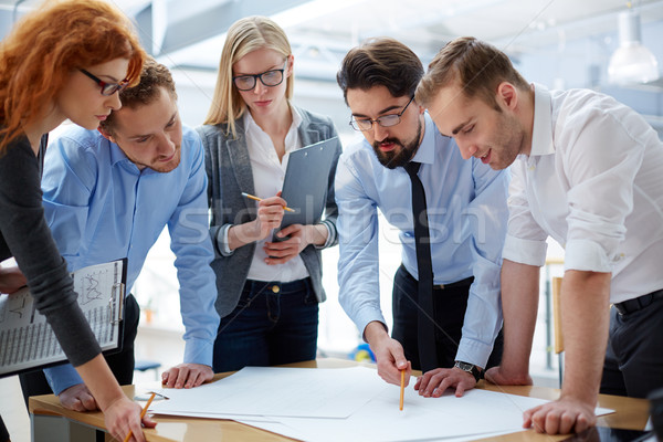 Stockfoto: Plan · ontwikkeling · business · team · ontwikkelen · samen · kantoor