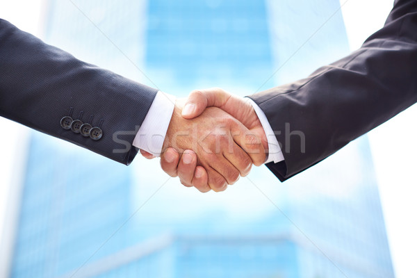 Primo piano business partner stringe la mano business insieme Foto d'archivio © pressmaster