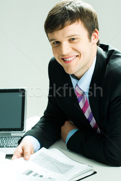 Sikeres menedzser portré fiatal mosolyog üzletember Stock fotó © pressmaster