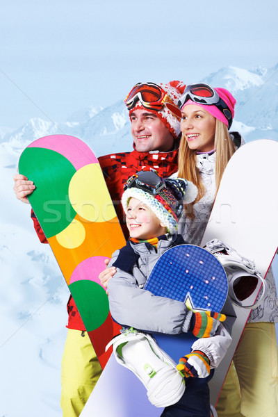 Family of snowboarders Stock photo © pressmaster