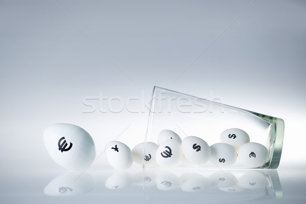 Obraz szkła jaj waluta znaki Wielkanoc Zdjęcia stock © pressmaster