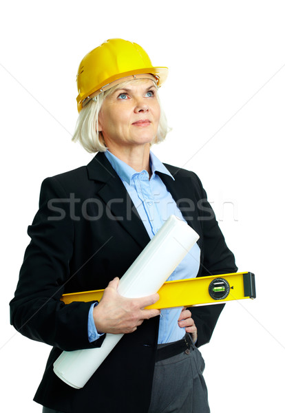 Cu experienta arhitect portret femeie de afaceri cască Imagine de stoc © pressmaster