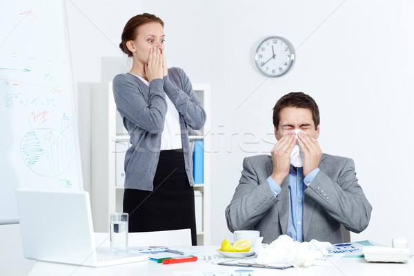 Bang virus afbeelding zakenman partner naar Stockfoto © pressmaster