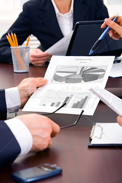 Business wisselwerking verticaal afbeelding mensen hand Stockfoto © pressmaster