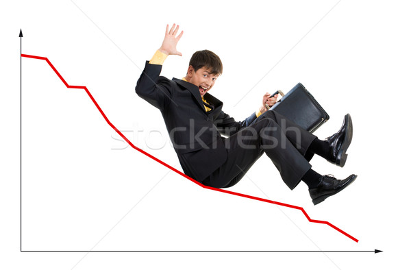 Rezession kreative Foto Geschäftsmann nach unten Stock foto © pressmaster