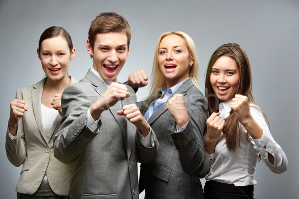 Business defensie portret business team boksen pose Stockfoto © pressmaster